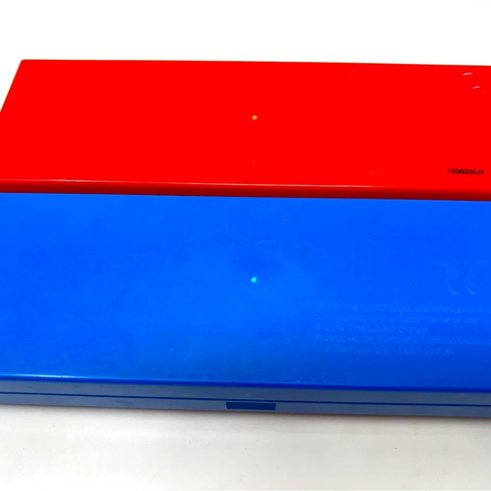 Lego pencil cases red and blue
